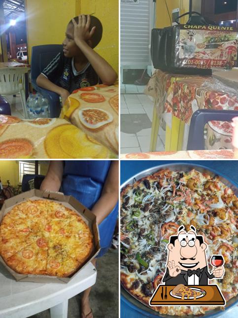 Experimente pizza no Pizzaria e Lanchonete Chapa Quente