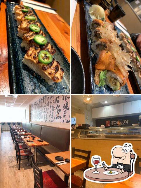 Entre la variedad de cosas que hay en Sushi Sonoya también tienes comida y interior