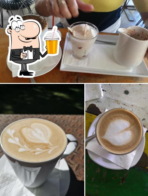 Enjoy a beverage at Coffee Works