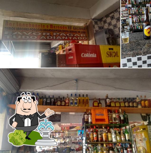 Entre diferentes coisas, exterior e comida podem ser encontrados a Bar Lanchonete e Mercado Zé Galinha