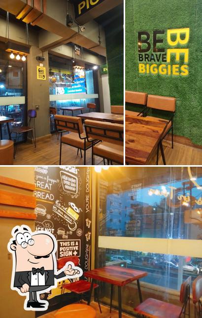 The interior of Biggies Burger : GSM Mall (Hyderabad)