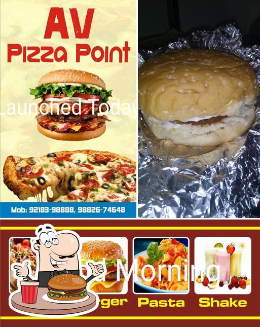 Try out a burger at AV Pizza point