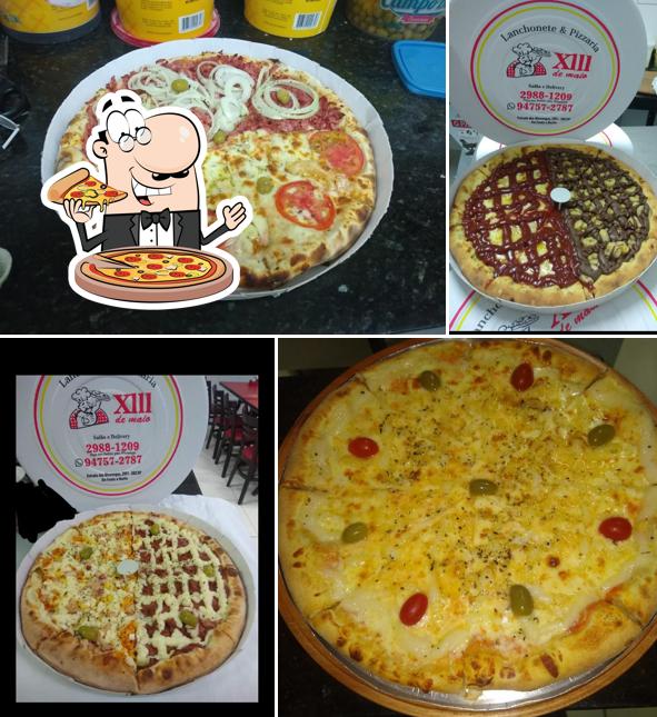 Experimente pizza no Pizzaria 13 de Maio