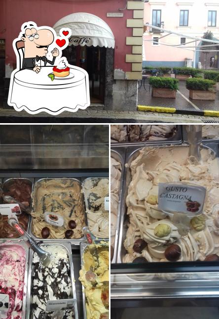Il Pasquino gelateria caffetteria serves a selection of sweet dishes