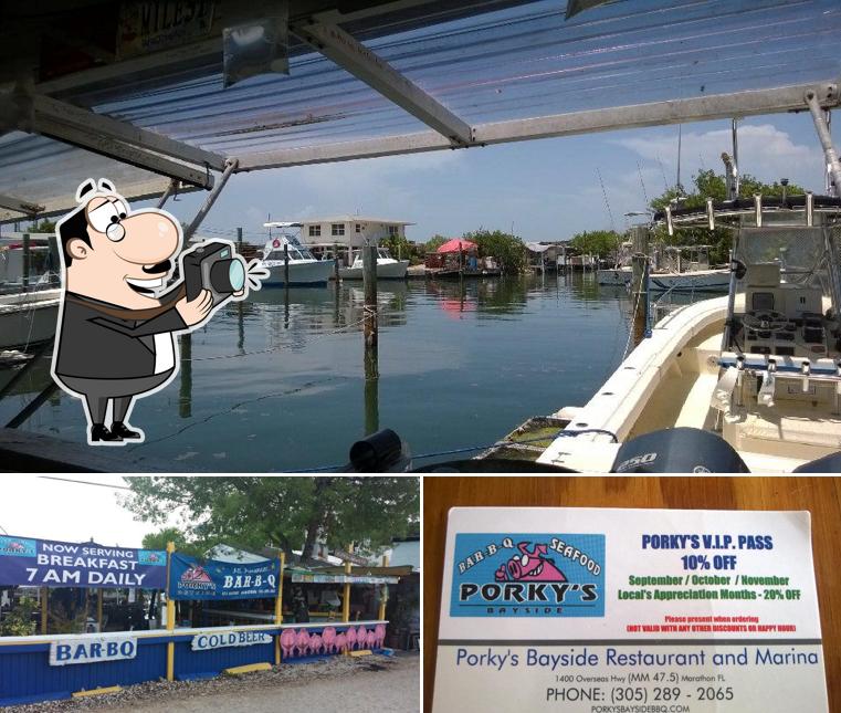 Here's a picture of Porky's Bayside Restaurant and Marina