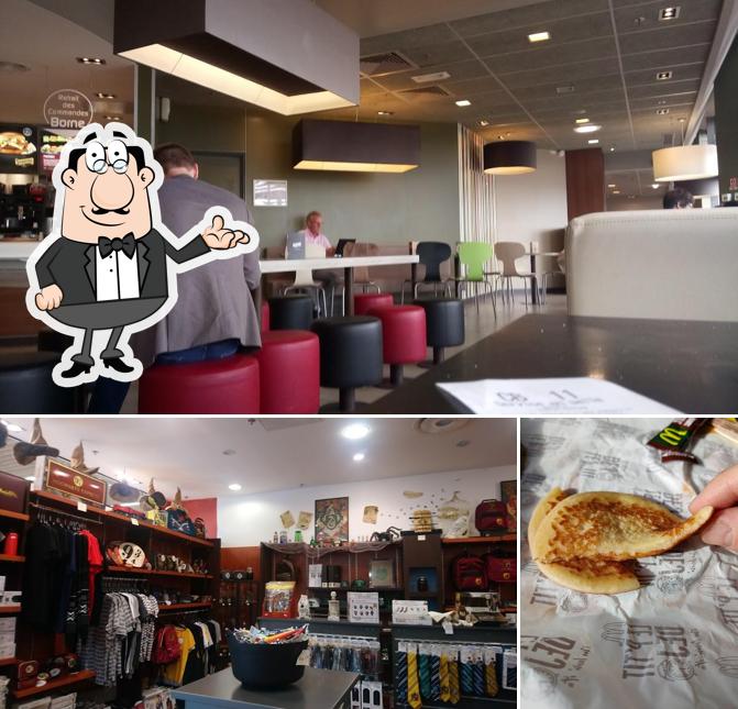 Voici la photo indiquant la intérieur et nourriture sur McDonald's