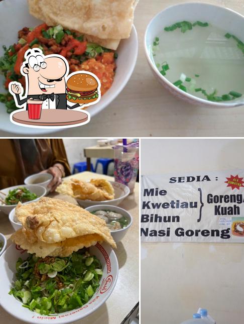 Get a burger at Mie Ayam Pak Min