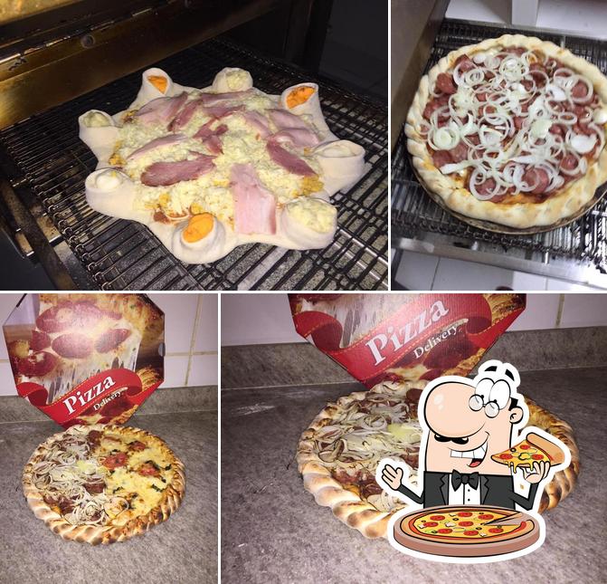 Experimente pizza no Pizzaria e Esfihaeia Palácio da Esfiha