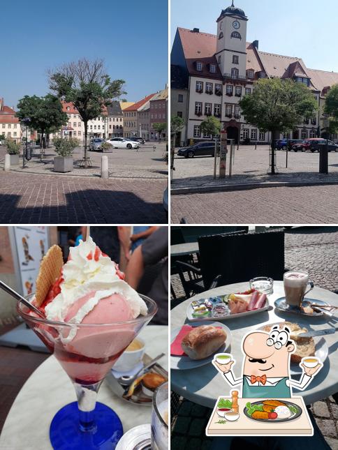 Mira las imágenes donde puedes ver comida y exterior en Landbäckerei Dietrich - Stadtcafé Leisnig