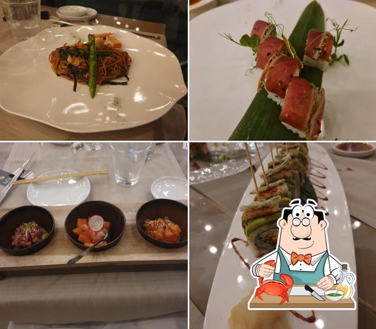I clienti di MYO japanese cookery possono ordinare vari prodotti di cucina di mare