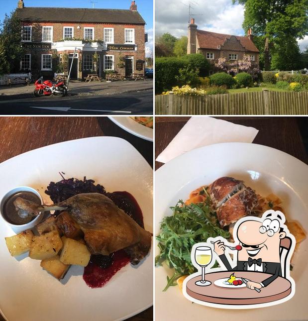 This is the image depicting food and exterior at The New Inn Ham Common