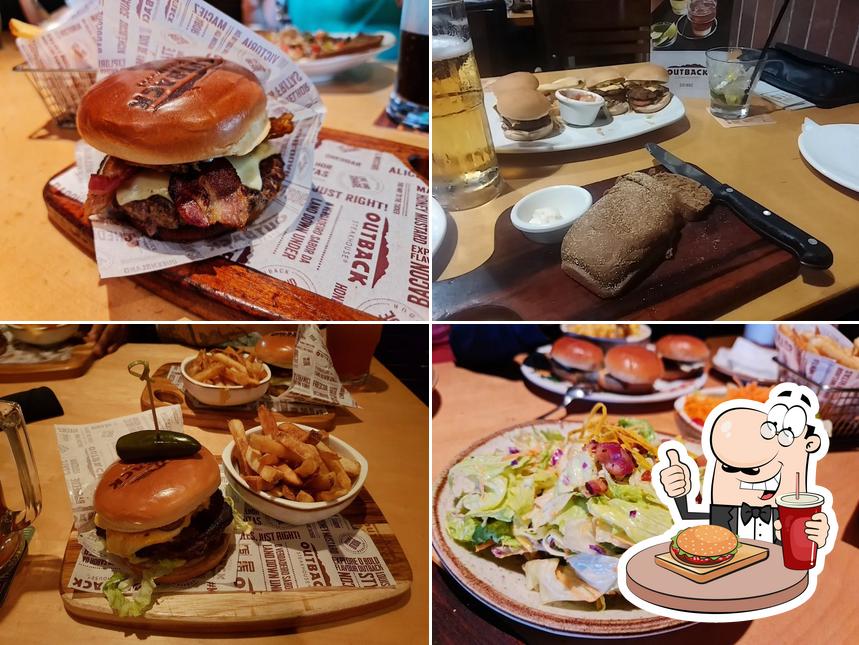 Os hambúrgueres do Restaurante Outback Steakhouse irão satisfazer diferentes gostos