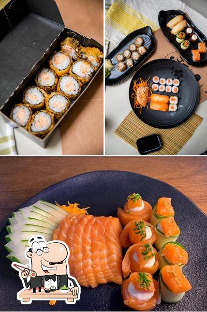 Escolha diferentes opções de sushi