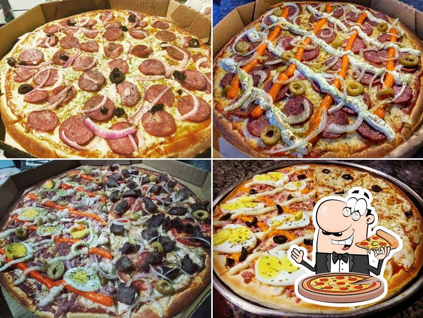 Escolha diferentes variedades de pizza