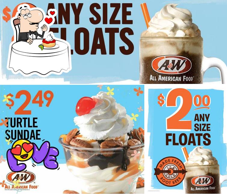 A&W Restaurant serves a variety of desserts