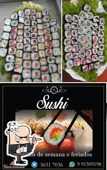 Escolha diferentes opções de sushi