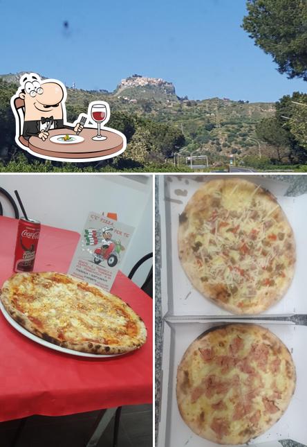 Questa è la foto che mostra la cibo e esterno di c'e' pizza per te