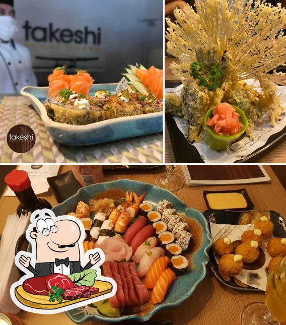 Escolha pratos de carne no Takeshi Sushi House