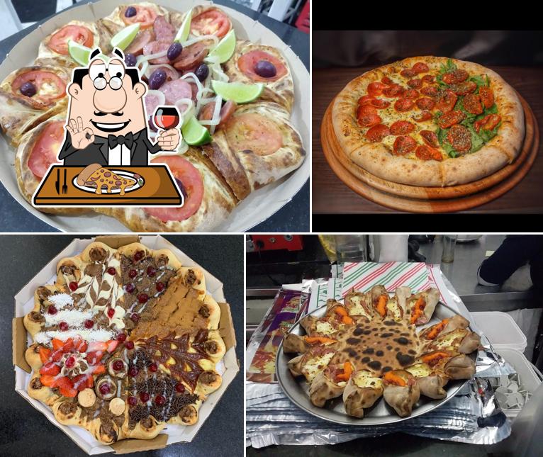 Escolha diferentes variedades de pizza