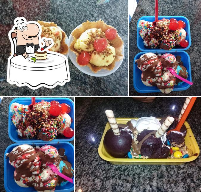 Sorveteria Valleo serve uma escolha de pratos doces