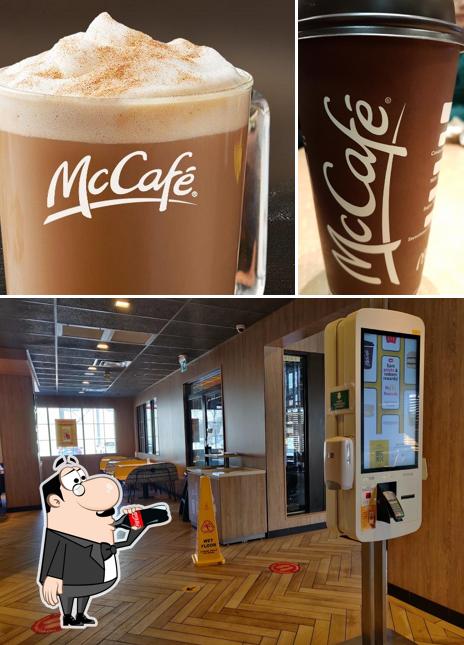 Among different things one can find drink and interior at McDonald's