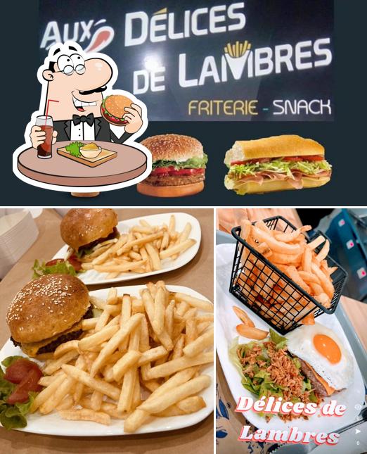 Prenez un hamburger à Friterie Aux délices de Lambres