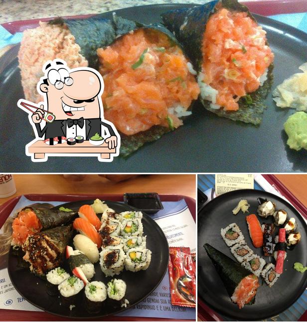 Prove diferentes opções de sushi