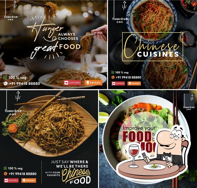 Food at Flower Drum - Chinese & Thai Restaurant 100% Pure Vegetarian
