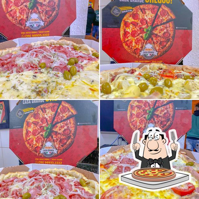 Consiga pizza no CASA GRANDE PIZZARIA