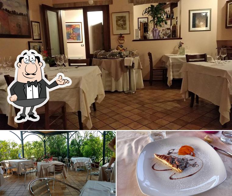 Voici la photo affichant la intérieur et nourriture sur Restaurant Piccolo Mulino