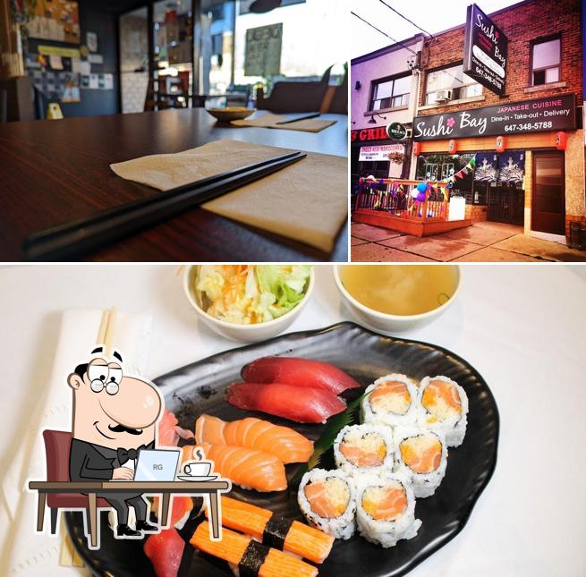 L’image de la intérieur et nourriture de Sushi Bay’s