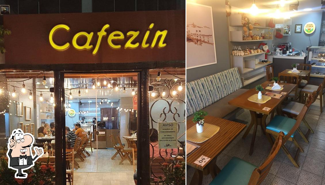 O interior do Cafezin - Cafeteria, Tortas, bolos & Sobremesas