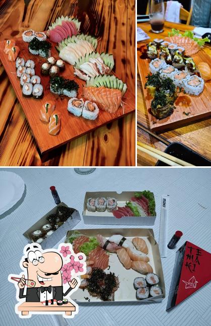 Prove diferentes opções de sushi