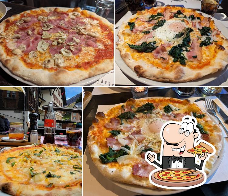 Kostet diverse Variationen von Pizza