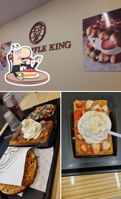 The Waffle King Caxias do Sul serve uma seleção de pratos doces