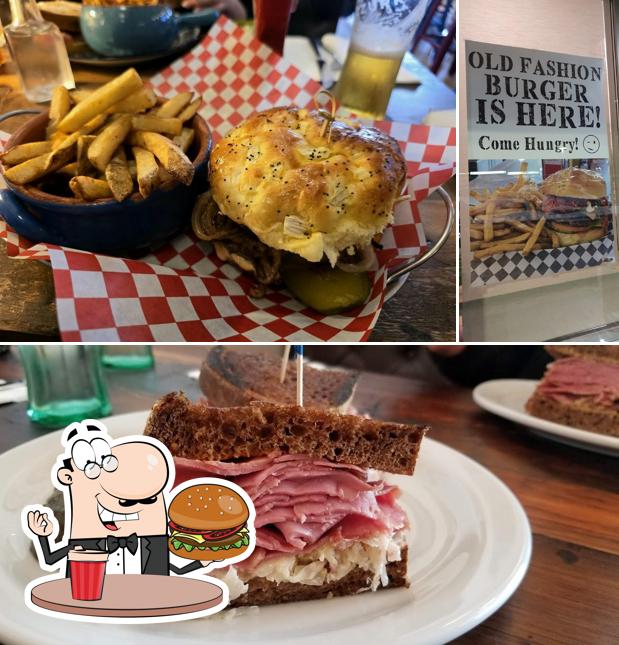 Get a burger at The Corned Beef House & Beer Market