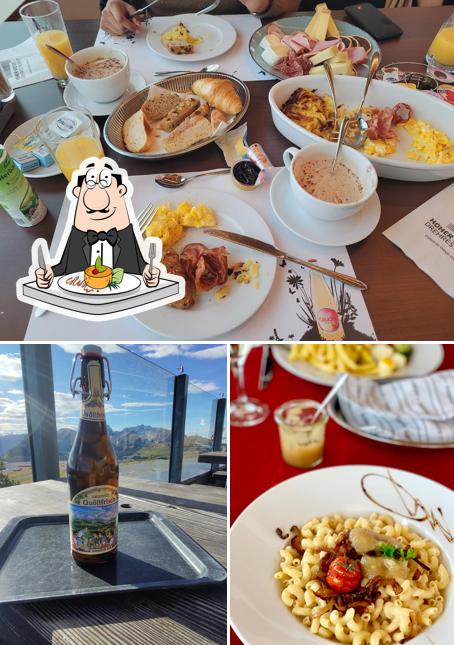 Guarda la immagine che raffigura la cibo e birra di Hoher Kasten Drehrestaurant Und Seilbahn