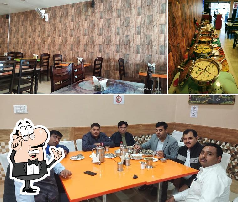 This is the picture showing interior and food at Shree Ji Family Restaurant