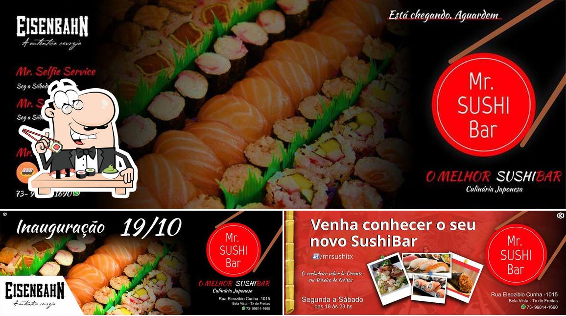 Escolha diferentes opções de sushi