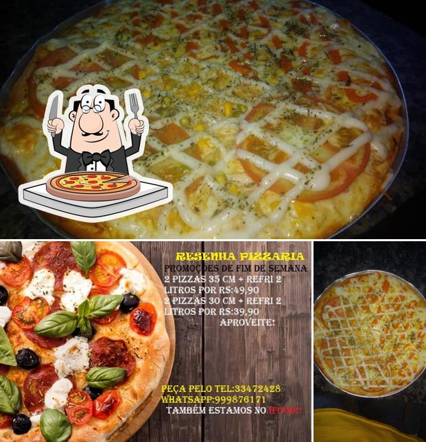 Escolha pizza no Resenha Restaurante Chopperia Pizzaria