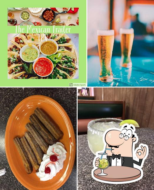This is the image showing drink and food at Taqueria Pancho Villa