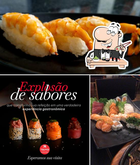 Escolha diferentes opções de sushi