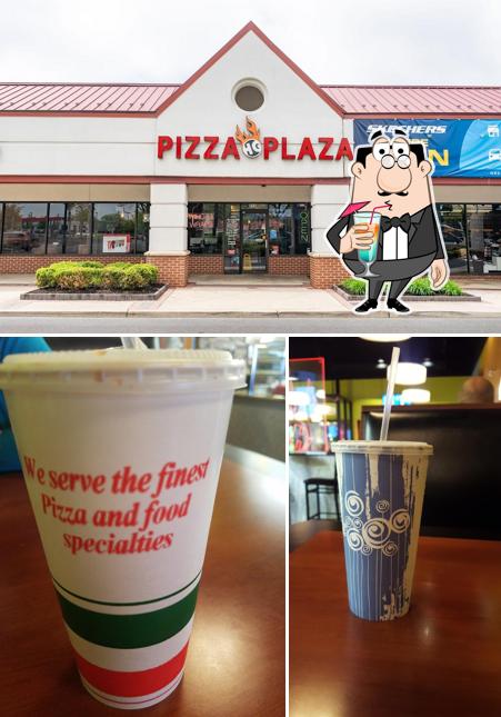 This is the image showing drink and exterior at Pizza Plaza of Warminster