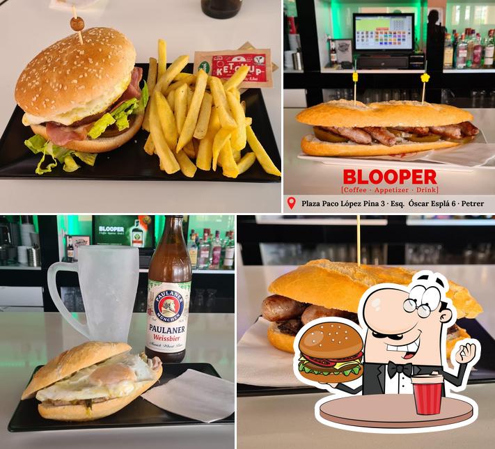 Попробуйте гамбургеры в "Blooper [Coffee · Appetizer · Drink]"