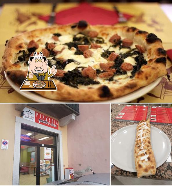 A Pizzeria Quattro Cime Gravedona, puoi provare una bella pizza