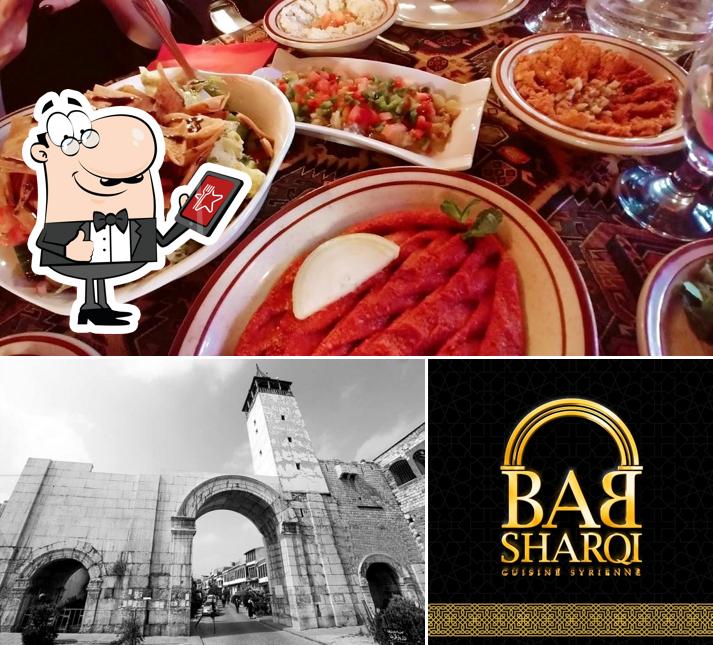 Observa las fotos que muestran exterior y comida en Bab Sharqi Restaurant