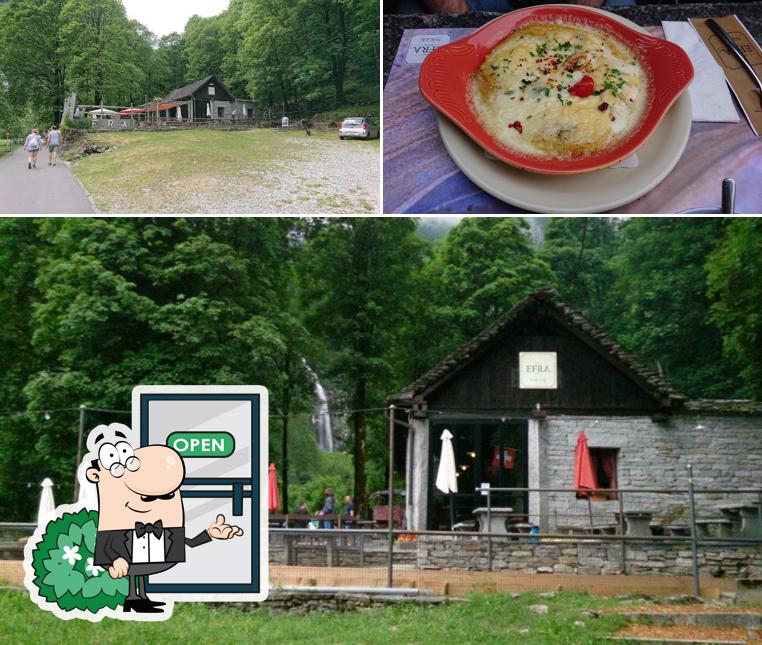 Guarda la foto che raffigura la esterno e cibo di Grotto Efra