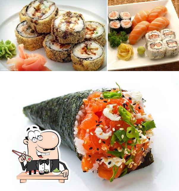 Peça diferentes opções de sushi