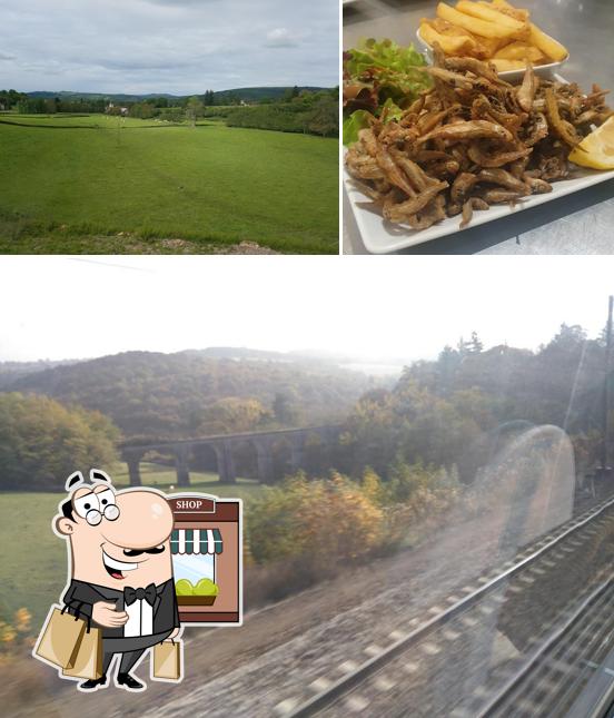 La extérieur et viande du restaurant