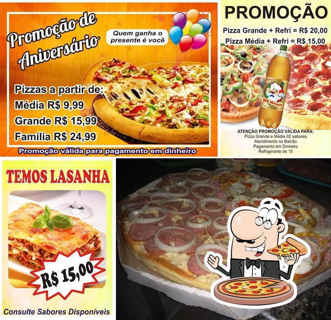 Escolha pizza no Big Massas Pizzaria